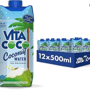 Vita Coco Original Coconut Water Multipack 500 ml x 12, Packed With Electrolytes, Gluten Free, Full Of Vitamin C, Good Source Of Potassium, Low-Calorie Electrolyte Drink, Thirst Quenching Refreshment