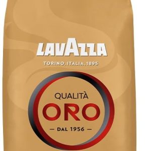 Lavazza, Qualità Oro, Coffee Beans, Ideal for Bean to Cup Machine and a Filter Coffee Machine, with Fruity and Flowery Aromatic Notes, 100% Arabica, Intensity 5/10, Medium Roast, 1 Kg