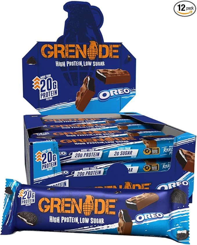 Grenade OREO Protein Bar - High Protein, Low Sugar, 12 x 60 g